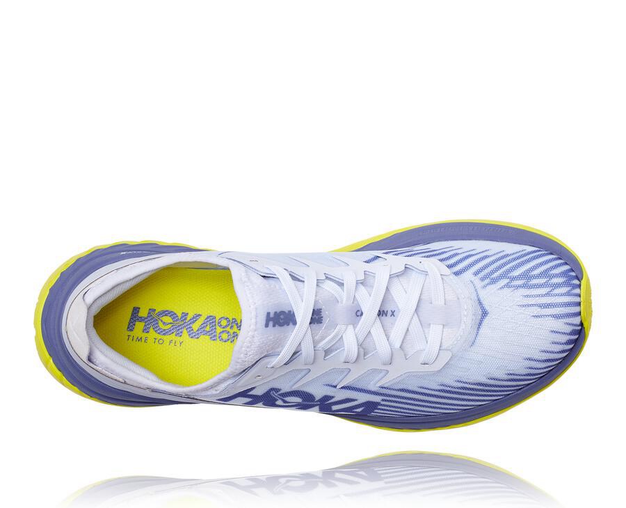 Hoka One One Mens Running Shoes - Carbon X-SPE - White/Blue - QORH27938